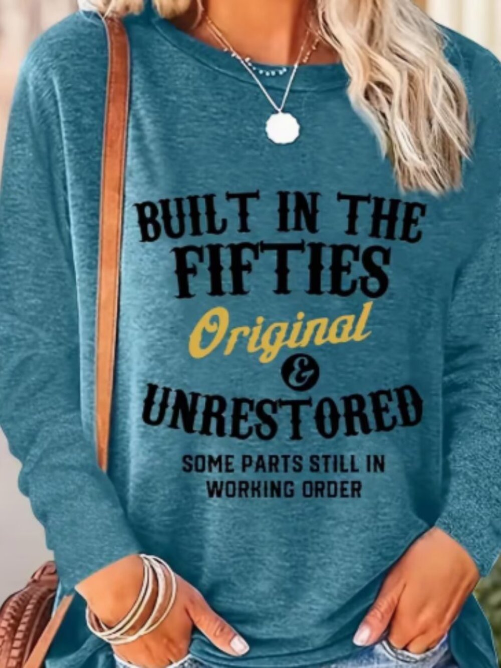 Womens "Born in the Fifties" Long Sleeve T-Shirt Size XL